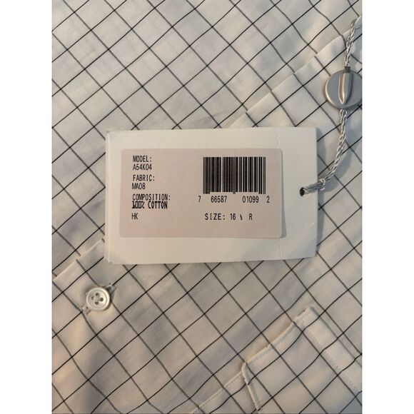 Giorgio Armani Black White Check Plaid Button Down Dress Shirt - Picture 5 of 9